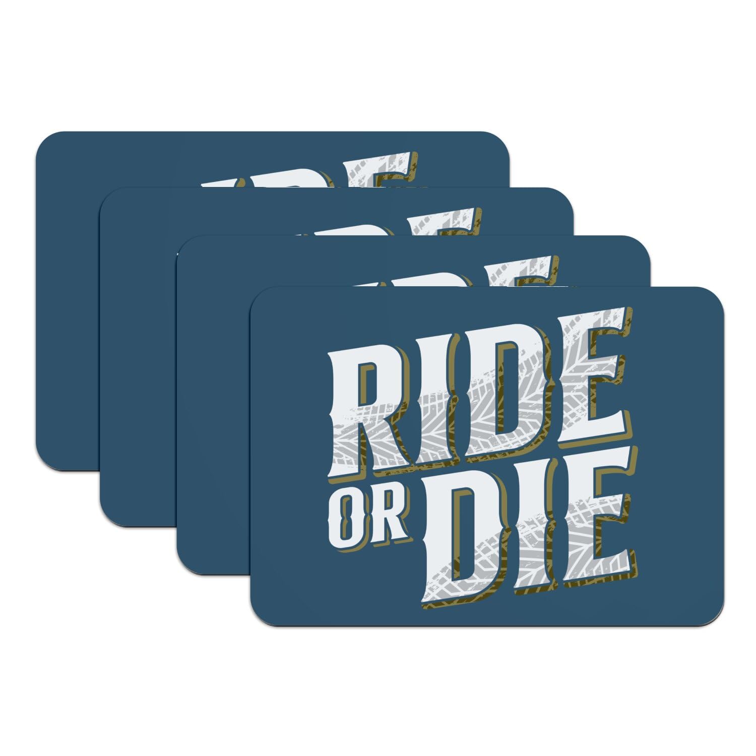 Sets de Table Moto Bleu Ride Or Die pour un Apéro Convivial Style Cafe Racer