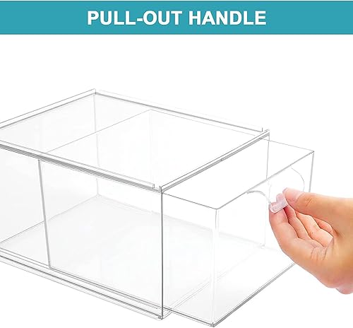Miniatura 6 de Clear Stackable Storage Drawers,2 Pack Acrylic Drawers Desk Organizers Makeup Organizer for Vanity, Bathroom,Cabinet,Desk Organization