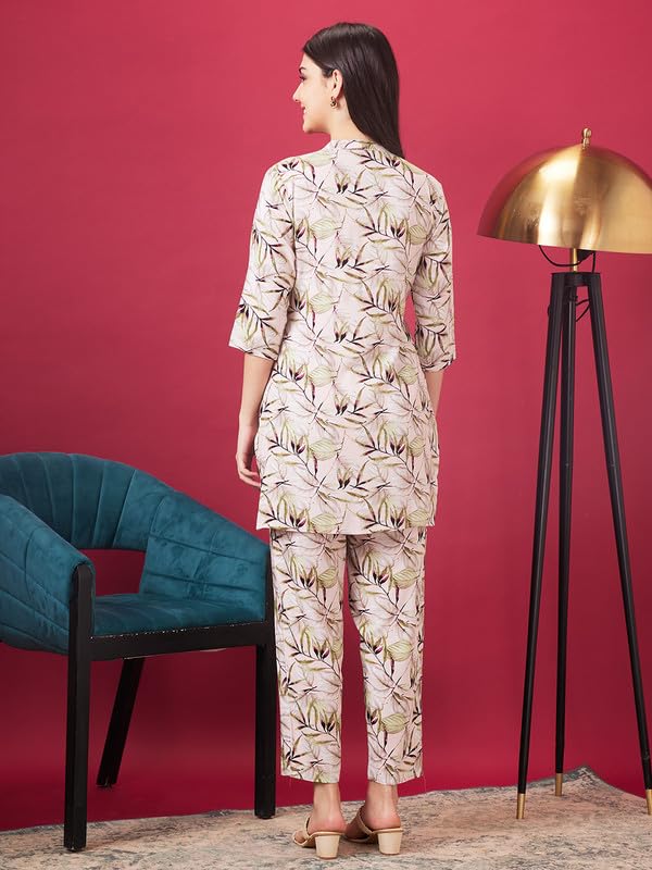 Image of AV2 Women's Maternity Night Suit Set|Nursing|Feeding Printed Tunic & Bottom Coord Set 2426