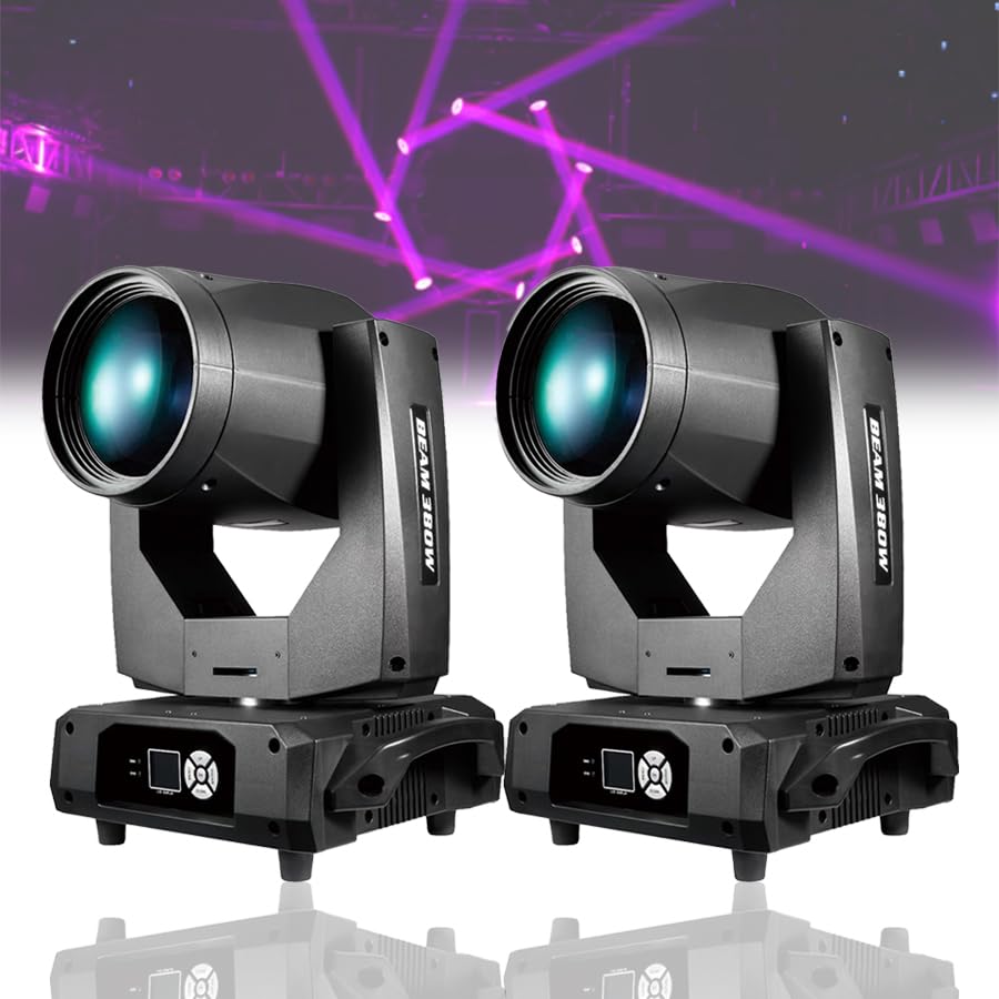 CAZULO Set of 2 17R 350W Beam Moving Head Light DMX512 Sound Control DJ Disco Music Party Bar Stage Lights
