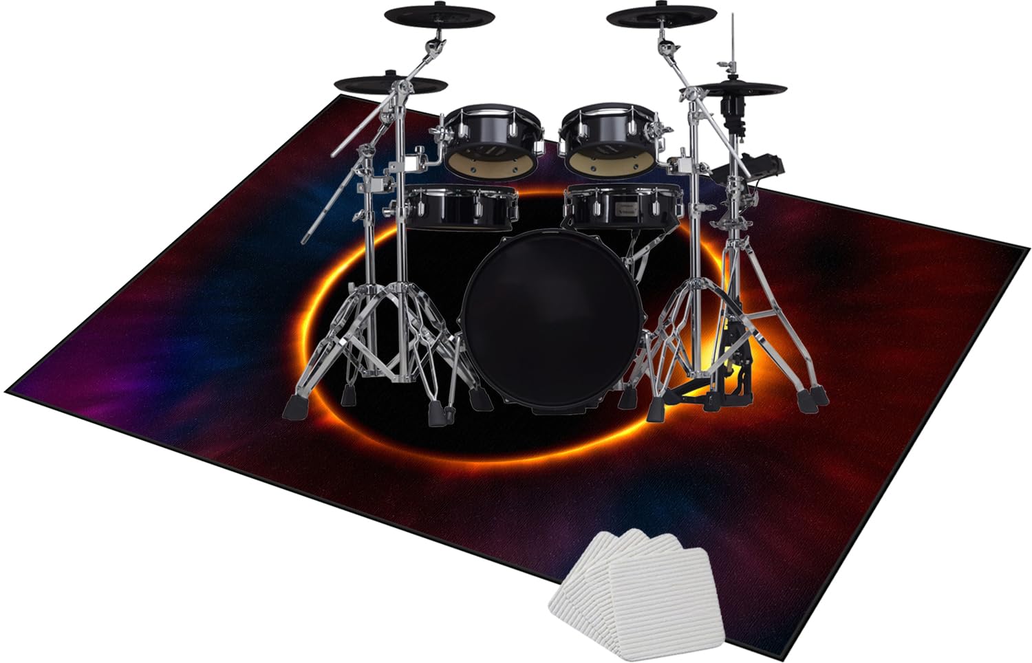 Dywanik bębnowy, profesjonalny koc bębnowy, antypoślizgowy dźwiękoszczelny dywan, elektroniczny bęben do werbla akustycznego Snare Drum i innych instrumentów muzycznych 140 x 100 cm