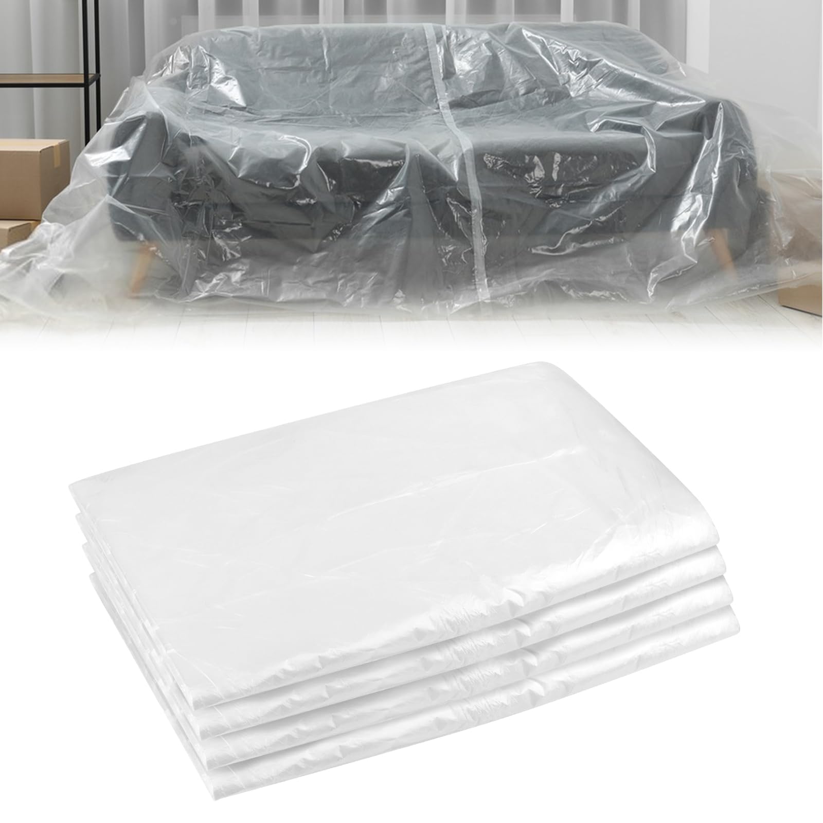 4 Pièces Bache de Protection Peinture Imperméables, pour La Peinture et l'Ameublement, Bâche de Plastique Extra-larges 4