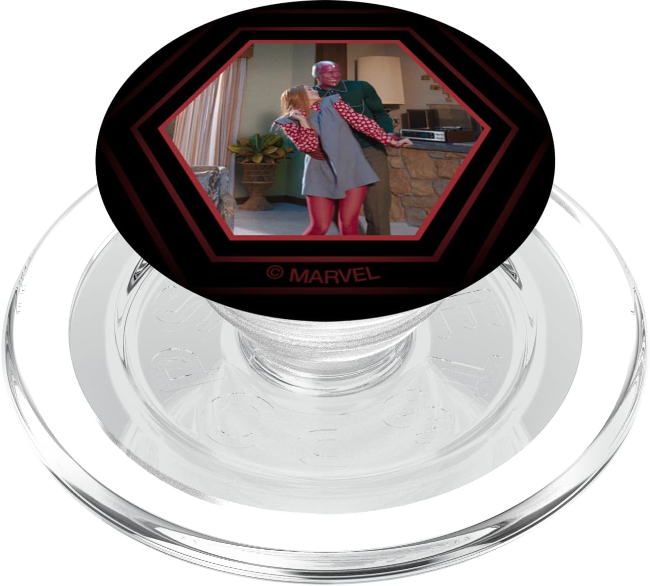 Marvel WandaVision Wanda and Vision 70s PopSockets MagSafe PopGrip for iPhone