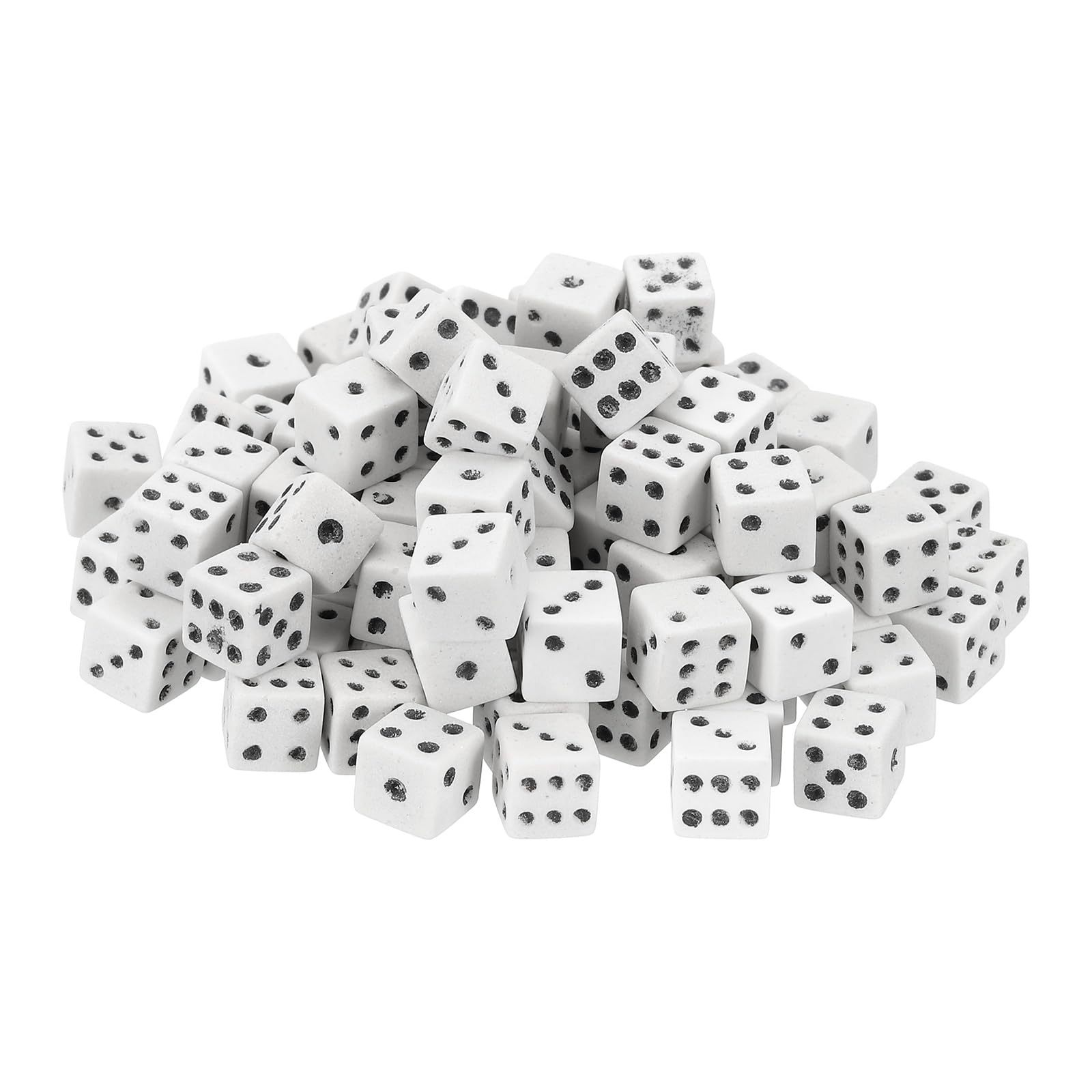sourcing map 150Pcs Mini Dice, 8mm/0.31" Acrylic Tiny Six Side Game Dot Square Dice Bulk for Table Board Game Party Activities, Pure White/Black — image 1