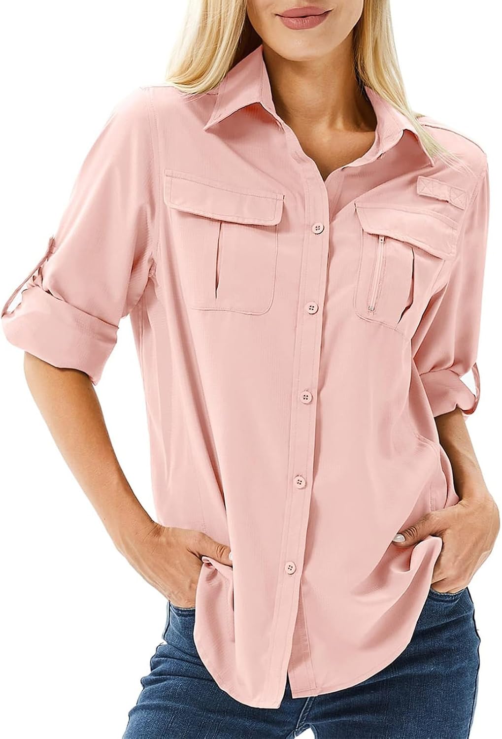 Women's Shirts Long Sleeve Sun Protection UV Quick Dry Casual Outdoor Safari Walking Fishing Hiking Travel Shirts