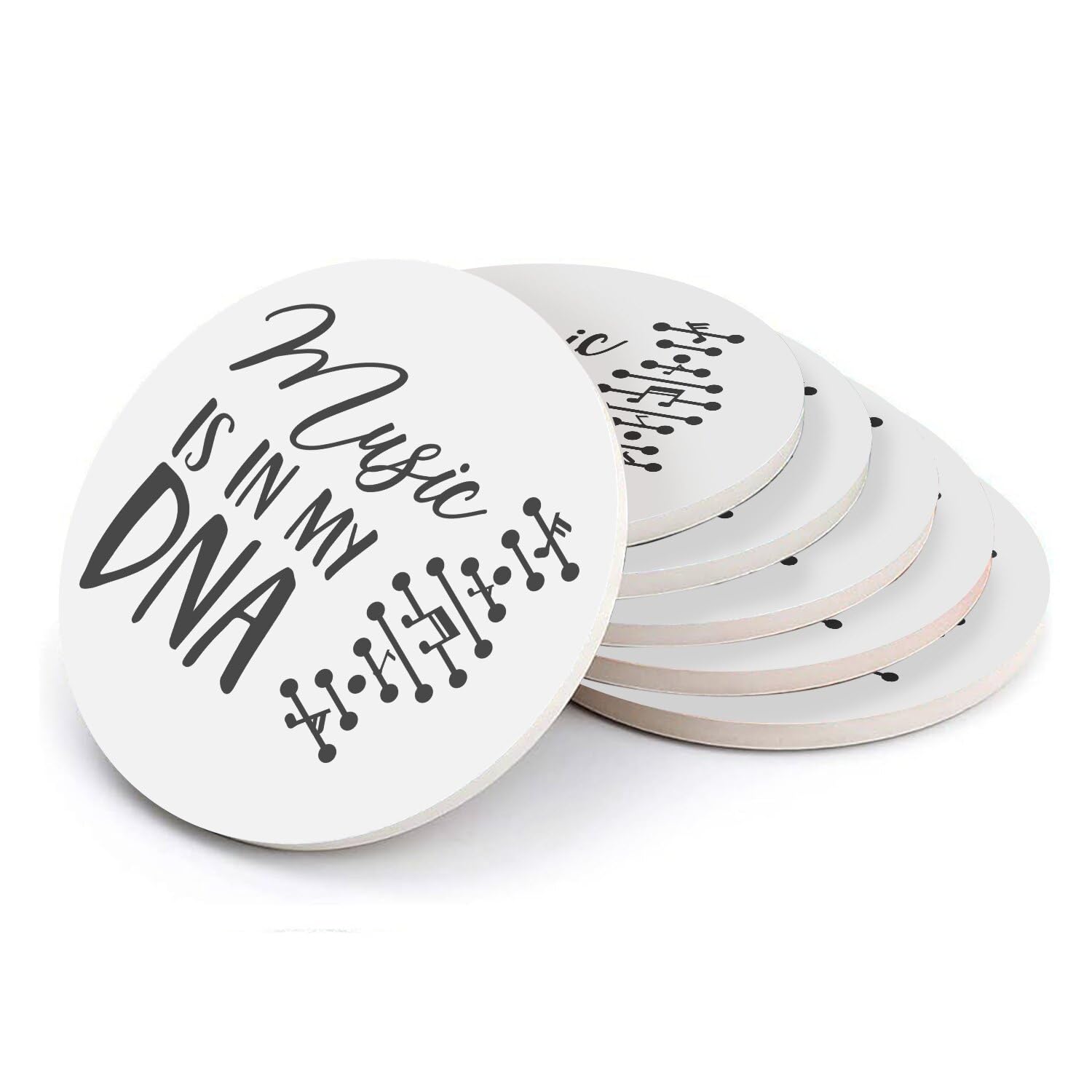 Sous-verre céramique anti-tache de café Dessous de verre musique absorbant lot de 6