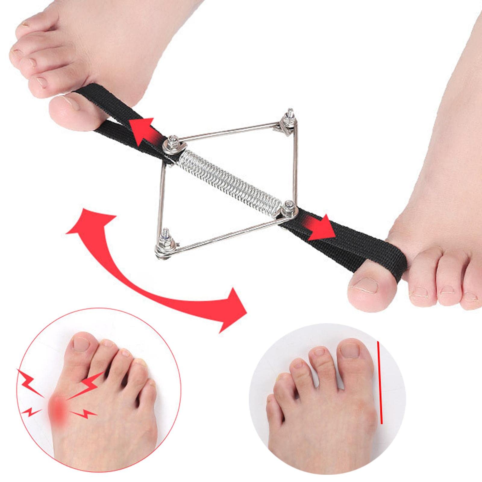 Harilla Corrector de Buión Nylon de Acero Inoxidable Toe Toe Toe Toe Toe Toe Toe For Hammer Toes Yoga Fitness para Mujeres Los Hombres Usan El Método Pila