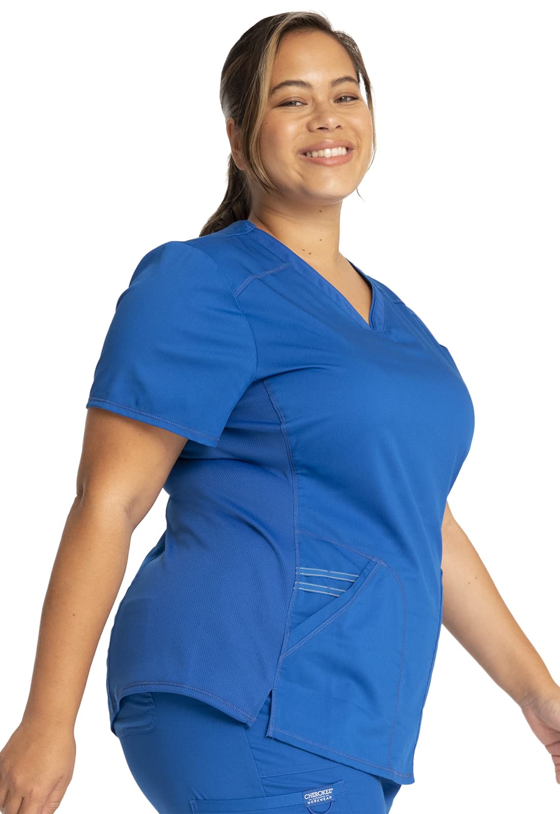 Cherokee WW601 - Set da donna con scollo a V, con pantaloni da jogging a vita media WW115