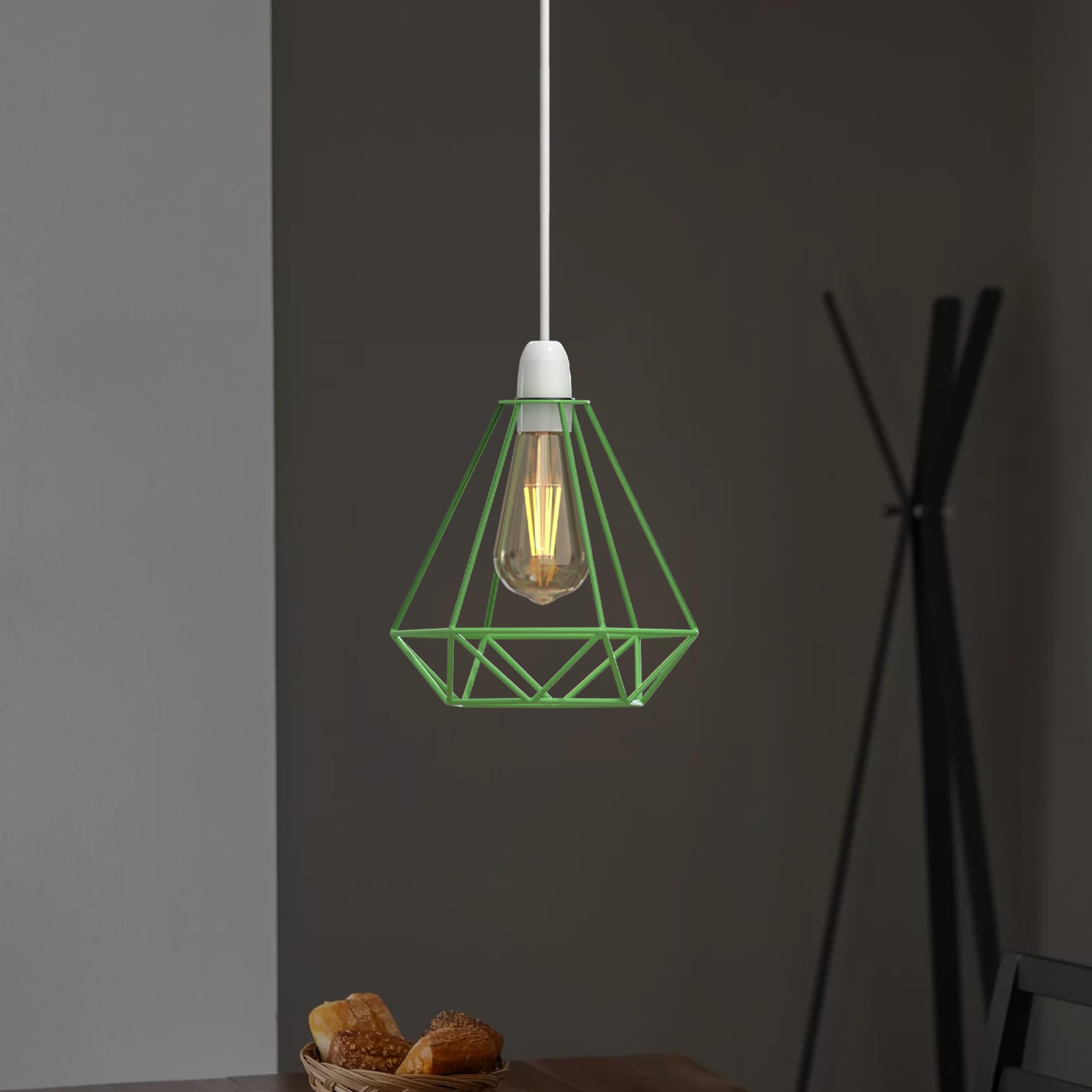 Moderne schwarze geometrische Decken Pendelleuchtenschirme, Drahtkäfig Lampenschirme - Bild 19 von 48