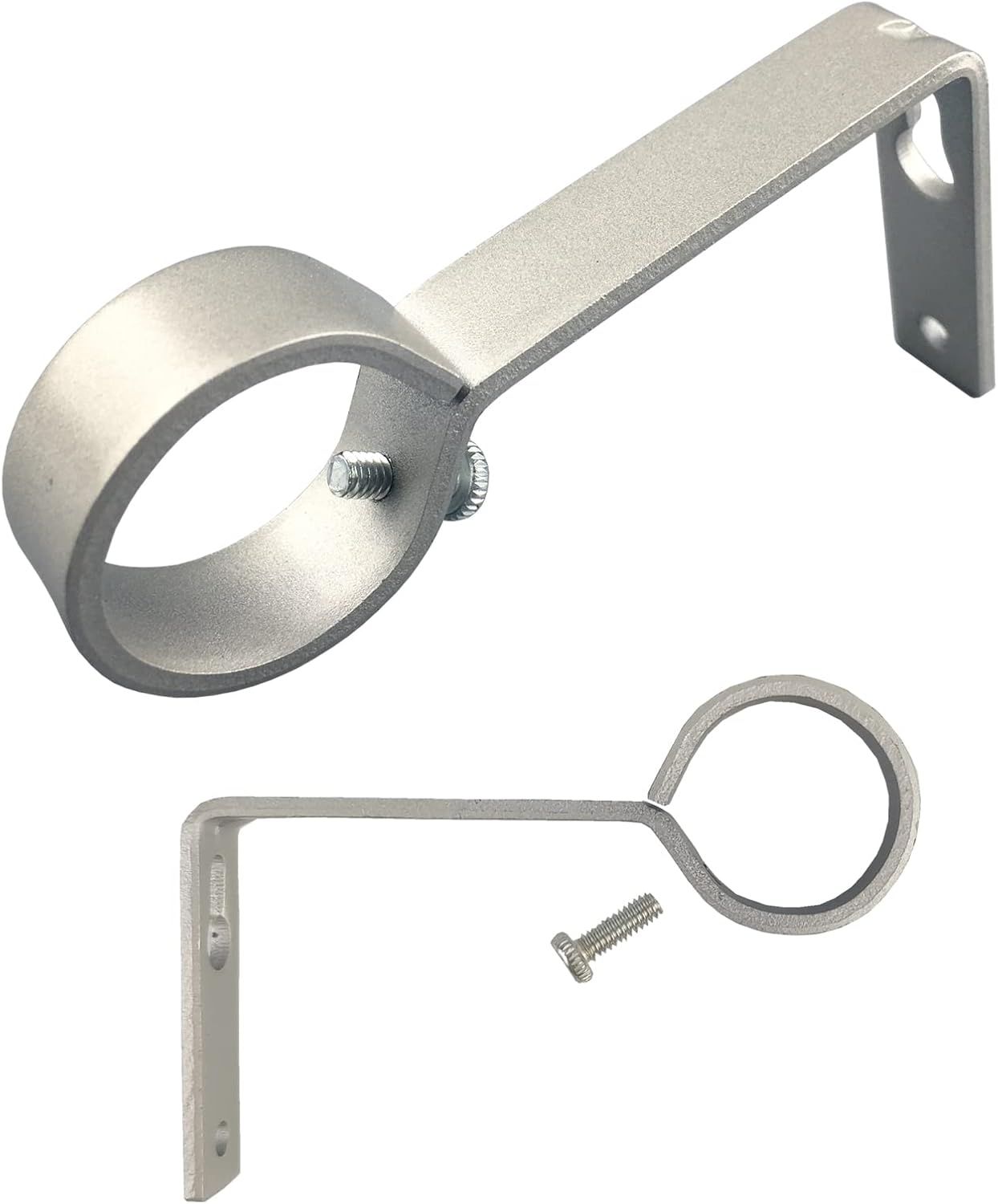 Ceiling Curtain Rod Bracket, 27 Pcs Ceiling Mounted Curtain Rod Brackets for 7/8 Inch Curtain Rod Holder, Heavy Duty Ceiling Bracke for Wall, Silver