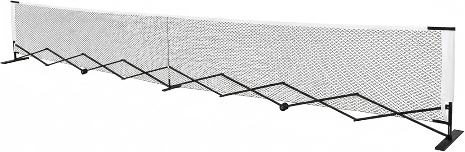 Generic 22FT Portable Pickleball Net Set with Steady Metal Frame Retractable Pickleball Net Free Assembly & Carry Bag for Backyards Driveways and Garages