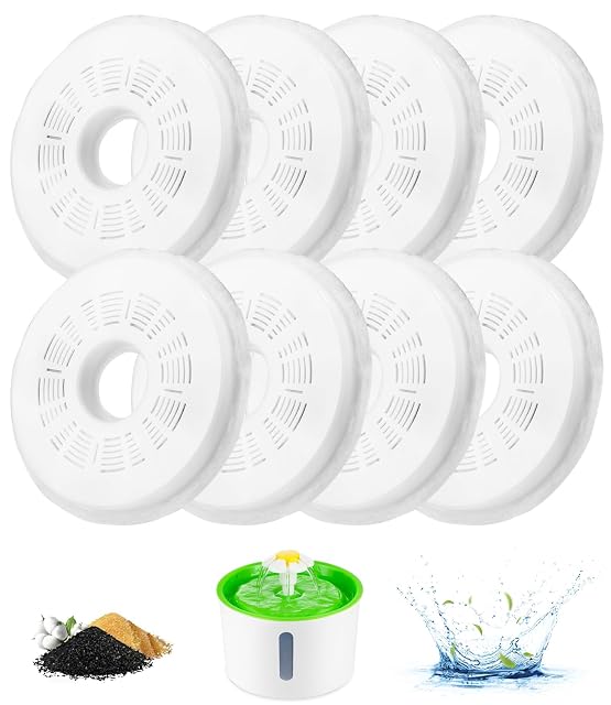 Toaren 8 Piezas Filtros para Fuente de Agua de Gatos y Perros