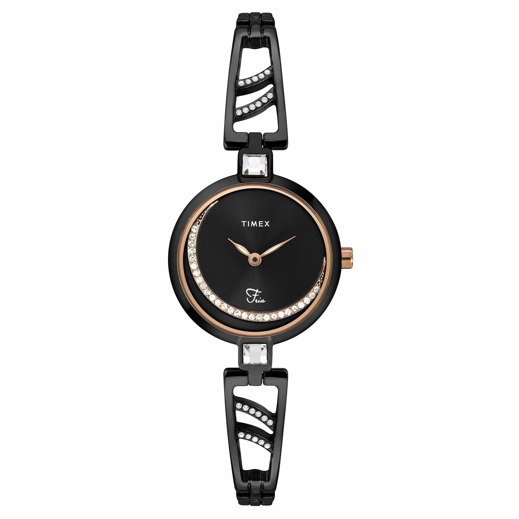 TIMEX Fria Women Black Round Analog Watch - TWEL15205 (B0BQM1LNFQ) Amazon Price History, Amazon Price Tracker