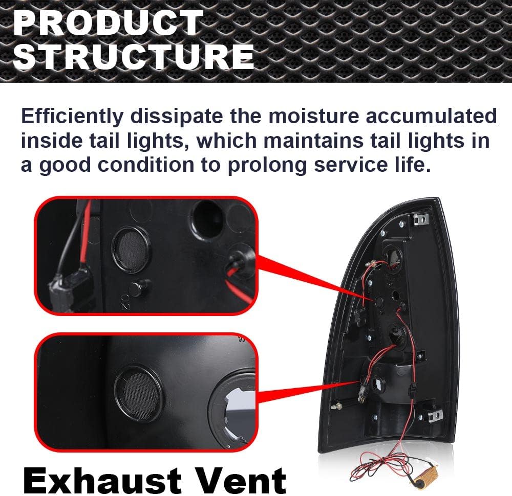 LED Tail Lights Assembly Rear Brake Lamp Left & Right Side Fit Toyota Tacoma 2005 2006 2004 2008 2009 2010 2011 2012 2013 2014 2015 8155004150 8156004150 Black