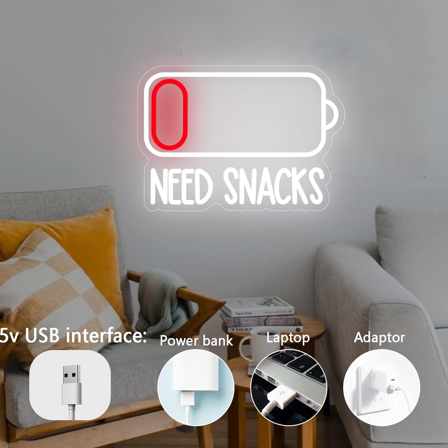 Snacks Neon Sign snacks neon light signs wall decor Light Up Sign for Snack Bar sign Coffee Shop Bar Home Decor