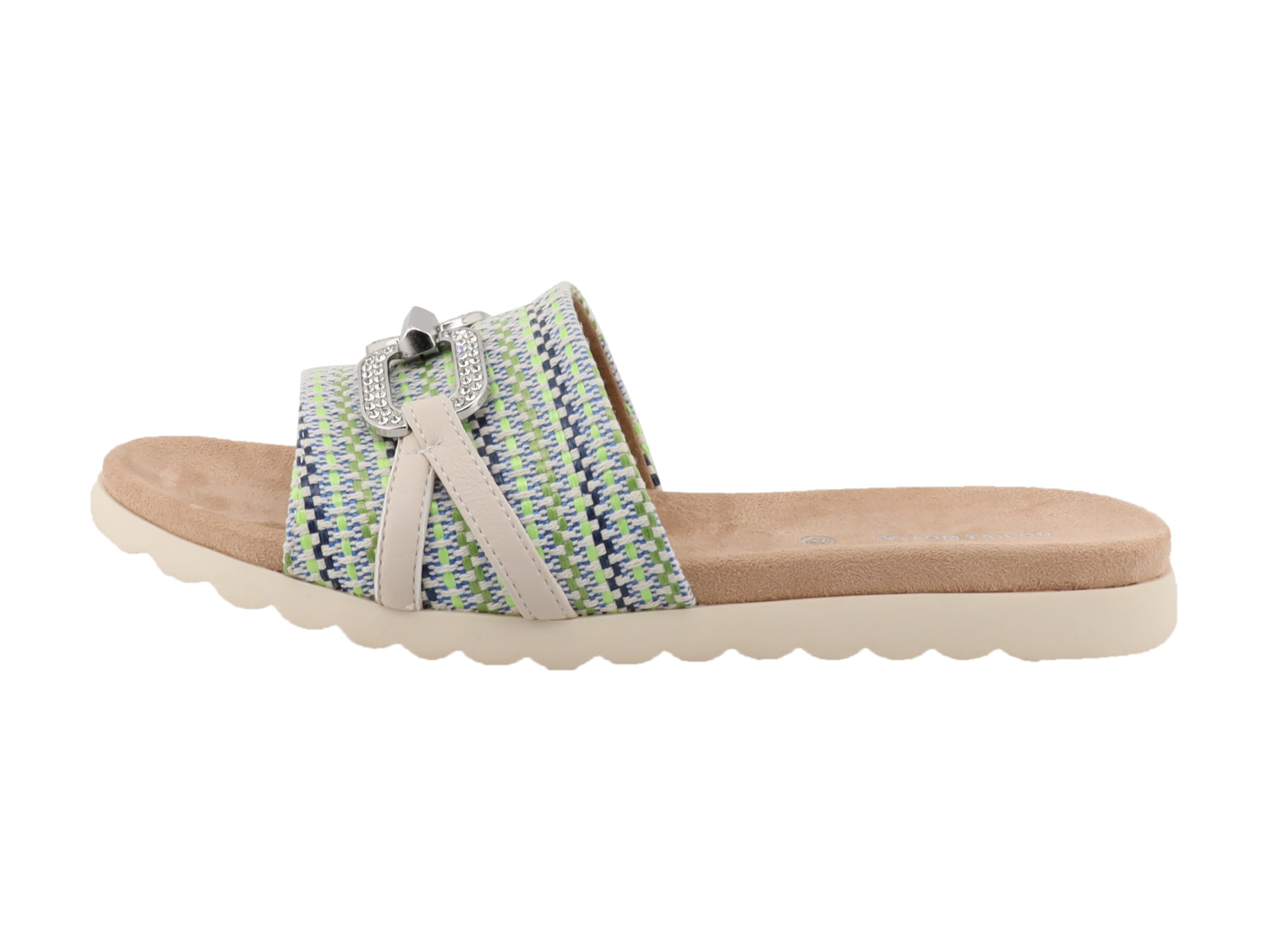 Tom Tailor Women's 5390490030 Sliding Sandals, Blue/Multi, 37 EU, Blue Multi, 5 UK