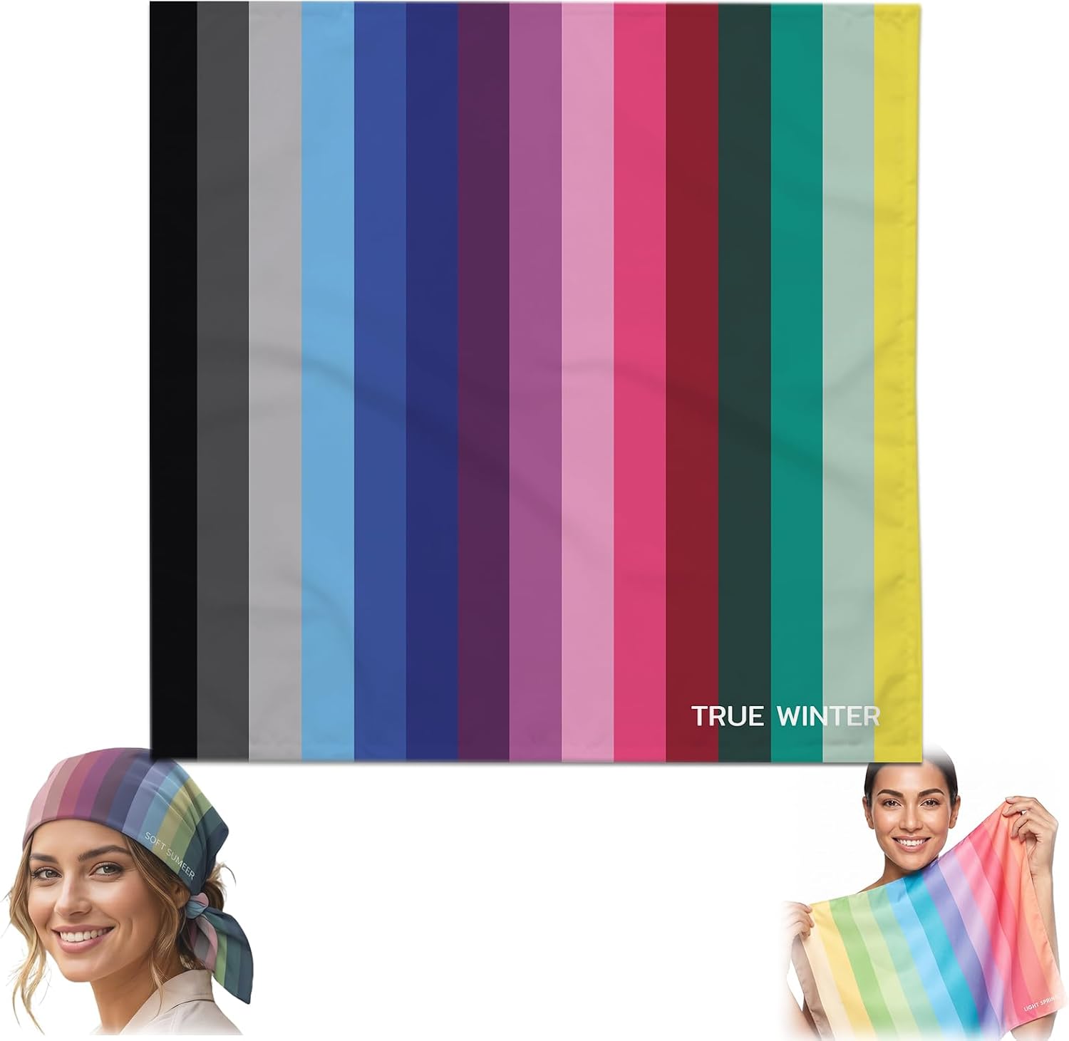Color Analysis Draping Kit,DIY Season Color Analysis Drape – Find Your Best Colors for Makeup,Styling,Wardrobe & Personal Style (True/Warm Winter)