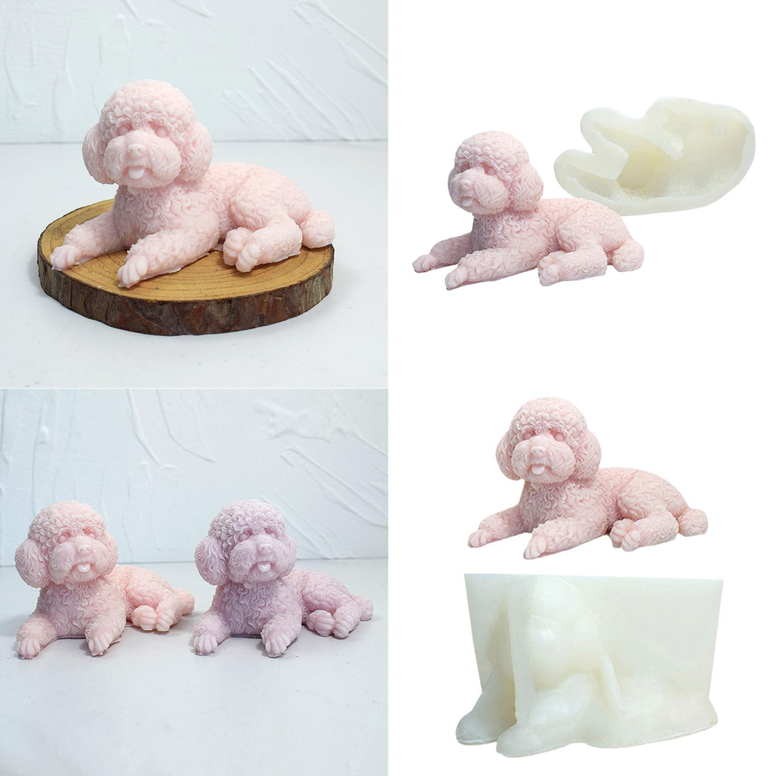 Moule en silicone en forme d'animal pour chien, savon, plâtre, résine, artisanat au chocolat, outils de pâtisserie, décoration de la maison, gypse 3D en silicone