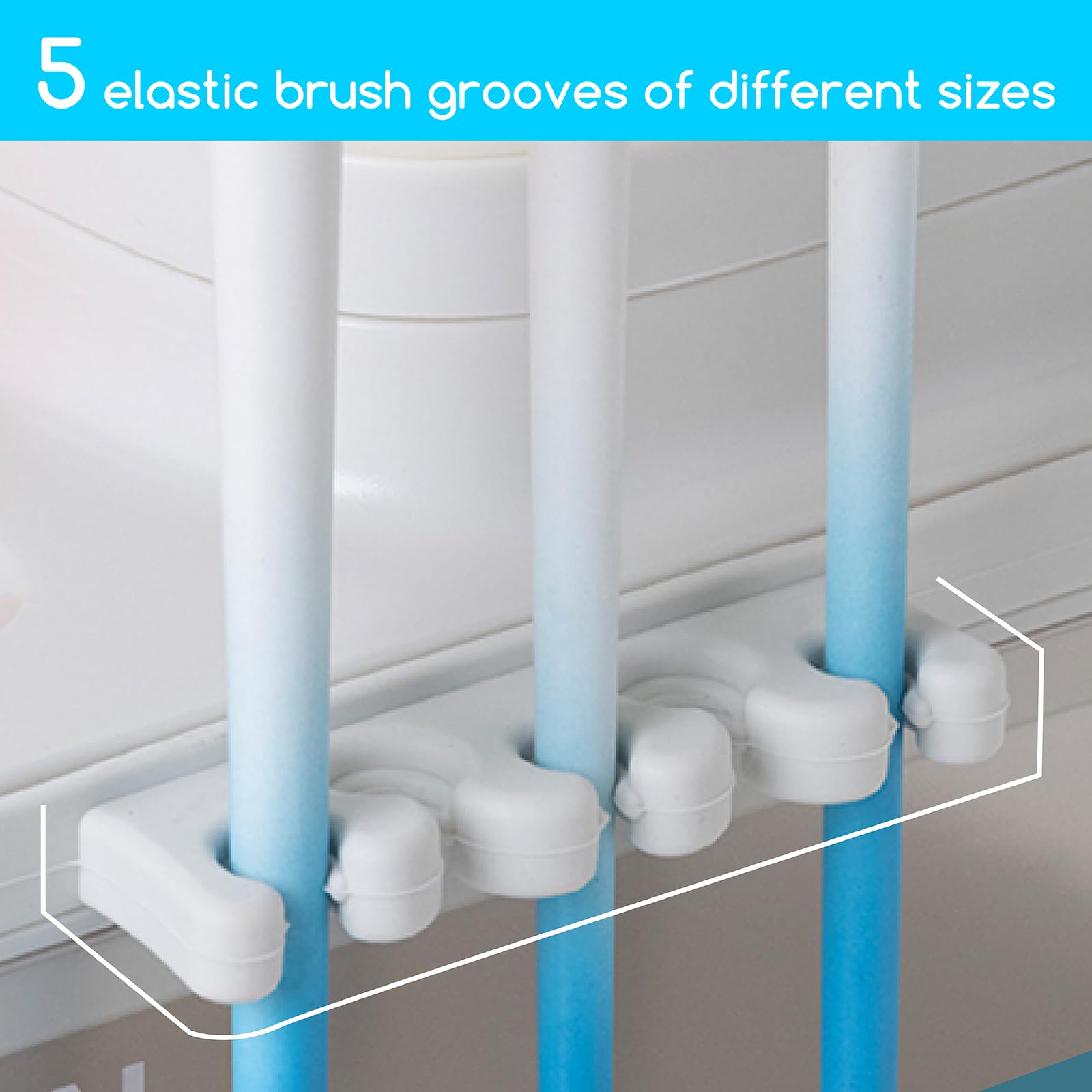 MEEDEN Nettoyeur de pinceaux portable : porte-pinceaux en silicone à 5 emplacements – Rinseur pour peintures acryliques, aquarelles et à base d'eau, blanc