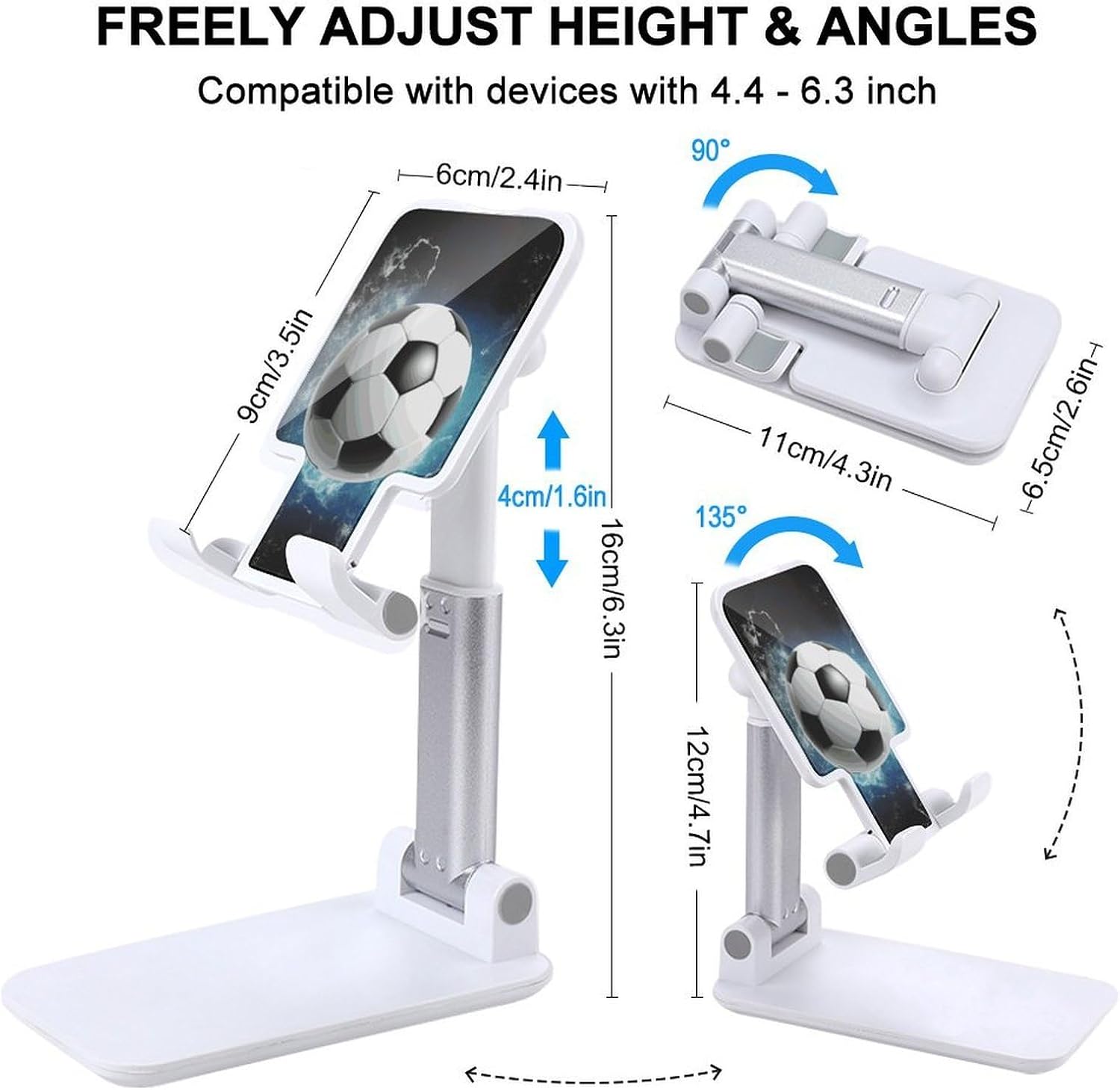 Soccer Sport Foldable Phone Stand for Desk Taller Stand image 2
