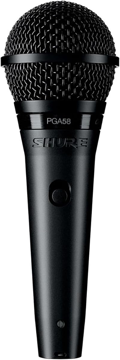 PGA58 Dynamic Microphone - Handheld Mic for Vocals with Cardioid Pick-up Pattern, Discrete On/Off Switch, 3-pin XLR Connector, 15' XLR-to-QTR Cable, Stand Adapter and Zipper Pouch (PGA58-QTR)
