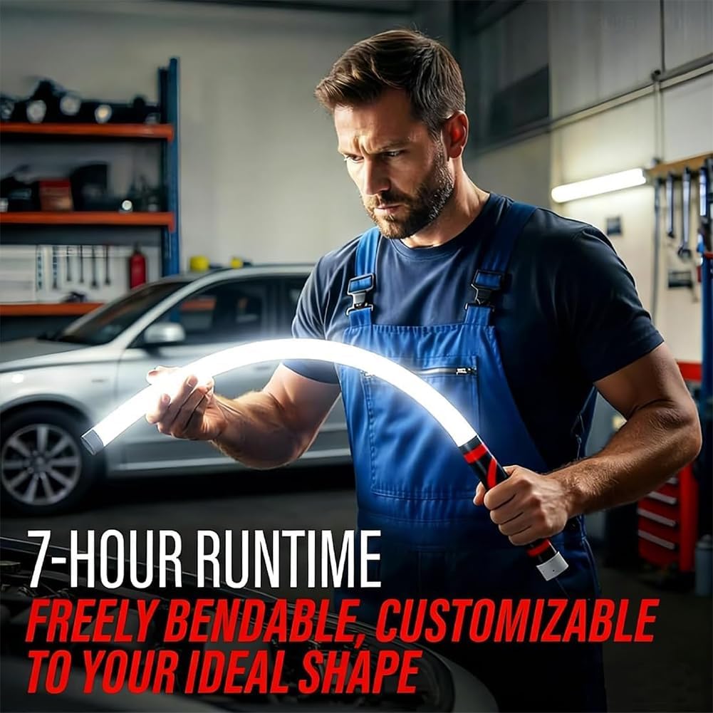 Upgraded 2026 Bendable Led Light with High Lumen & 3 Brightness Modes, Portable Bendable Led Flashlight Stick, Flexible Lights Stick, for Car Repair, Engine Bays & Tight Spaces (2pcs)