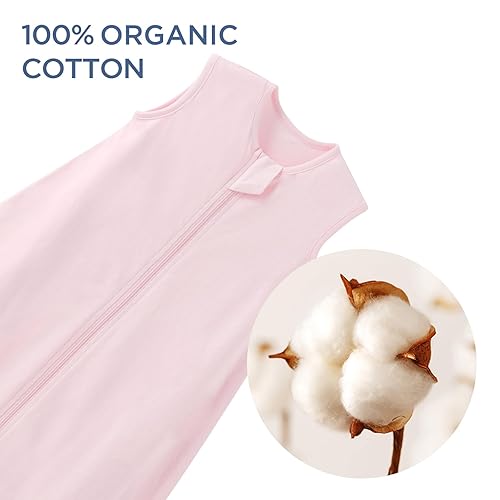 Miniatura 4 de Duomiaomiao Paquete de 3 sacos de dormir para bebé, 100% algodón orgánico, ligero, transpirable, cómodo saco de dormir para niños pequeños (flores