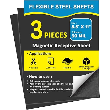 30 Mil Magnetic Foil Sheets with Adhesive Backing
