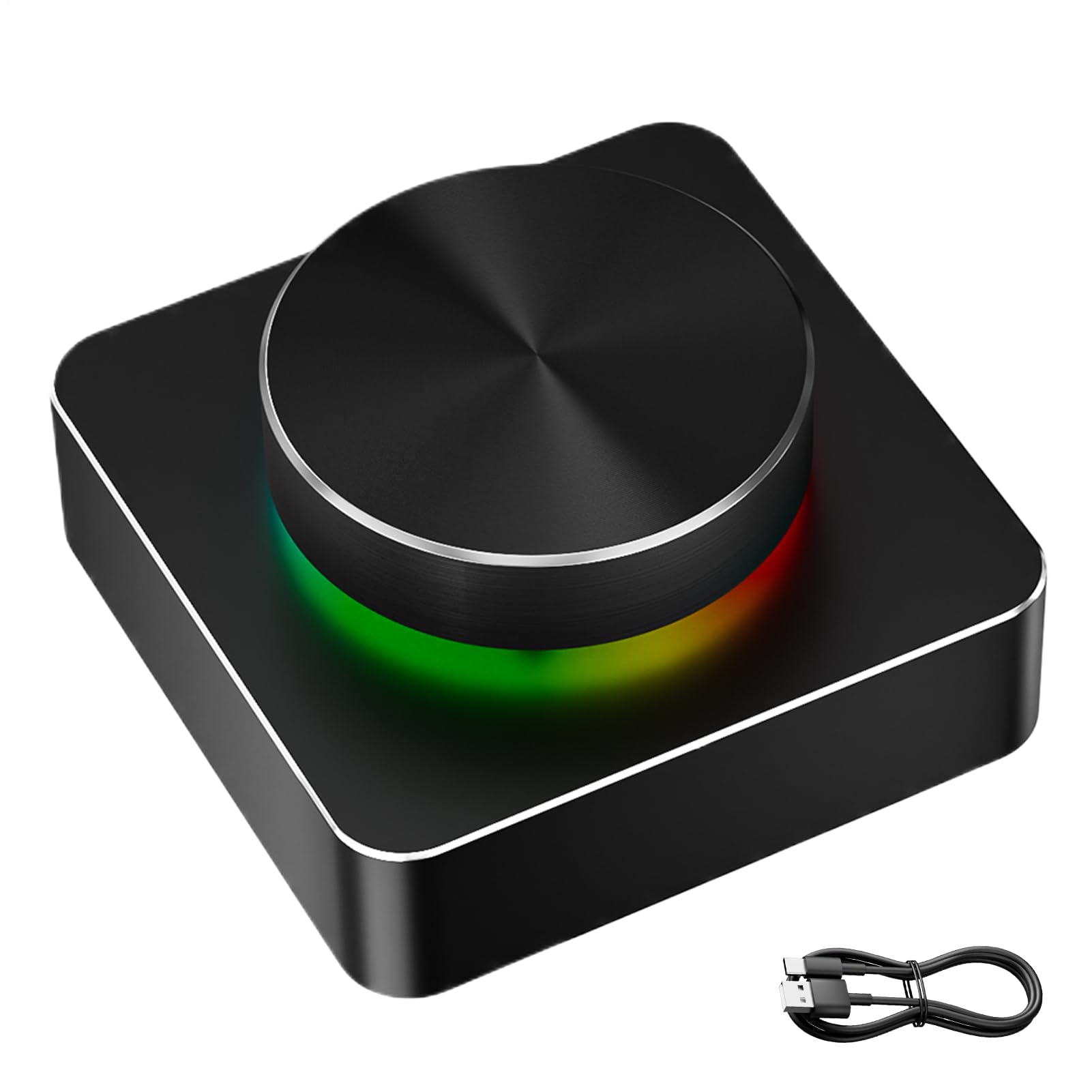Komputerowe Pokrętło Kontrolera Głośności Programowalne RGB | Bezprzewodowy Kontroler Głośności Audio Do Komputera Głośnik