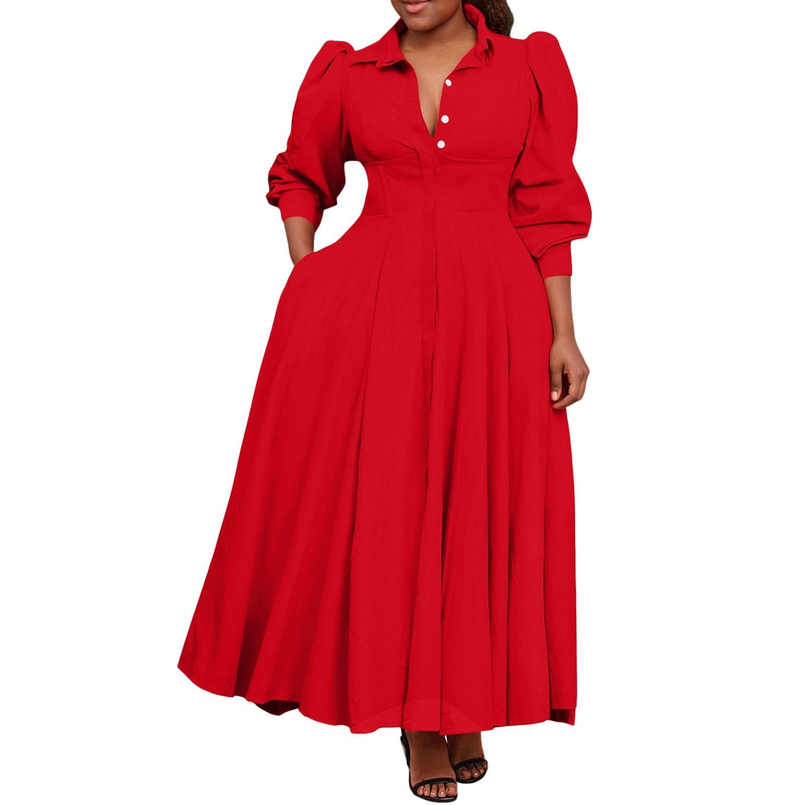 2026 Chemise plissée Manches Bouffantes Boutons Poches élégante Quotidien Bureau Vacances col Montant Unie Automne Hiver