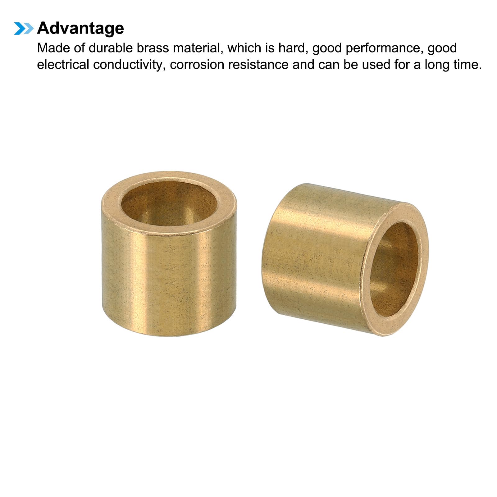 PATIKIL M14 Brass Spacers, 2 Pcs Metal Spacer Brass 14mm ID x 20mm OD x 18mm L Brass Spacers Screw Standoff for 5/9 Inch or M14 Screw - Image 4