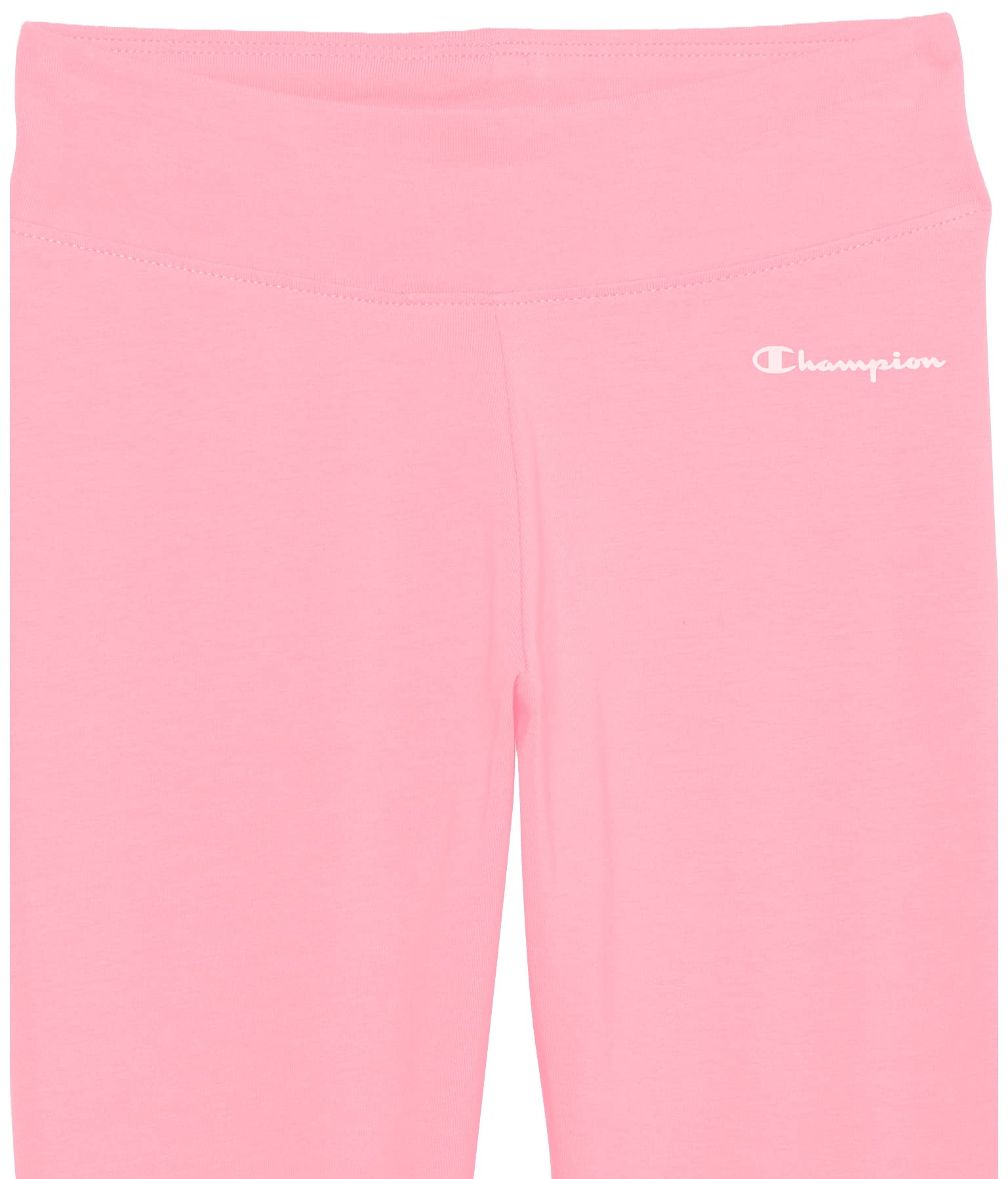 Champion Dziewczęce legginsy bogate w bawełnę, jednolity kolor, 53 cm, Spark Pink Small Script, 18, Spark Pink mały skrypt, 18
