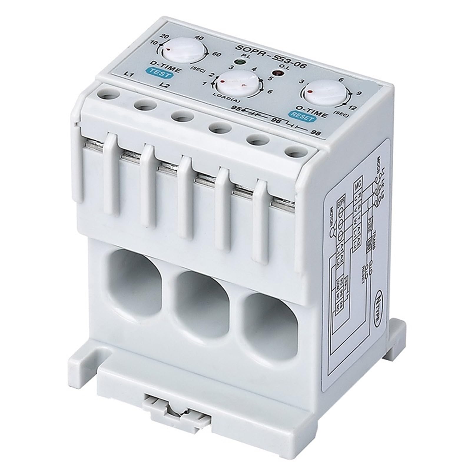Relé de sobrecarga electrónico SOPR-SS3-440 Relé de sobrecarga térmica de protección del motor (Un: 180-460 V CA) 1 pieza(5-60A)