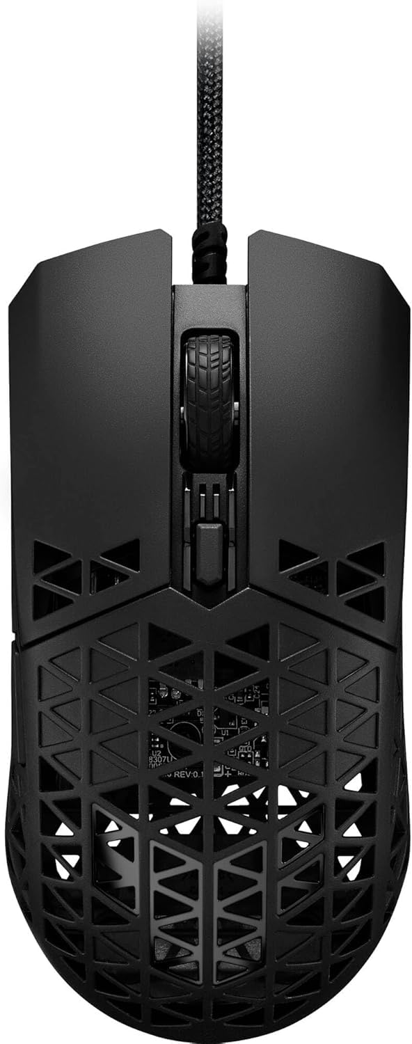 ASUS TUF M4 Air Wired Gaming Mouse - P307, design durevole e ultraleggero | Sensore ottico da 16.000 dpi, sei pulsanti tattili programmabili, resistenza all'acqua IPX6, colore nero