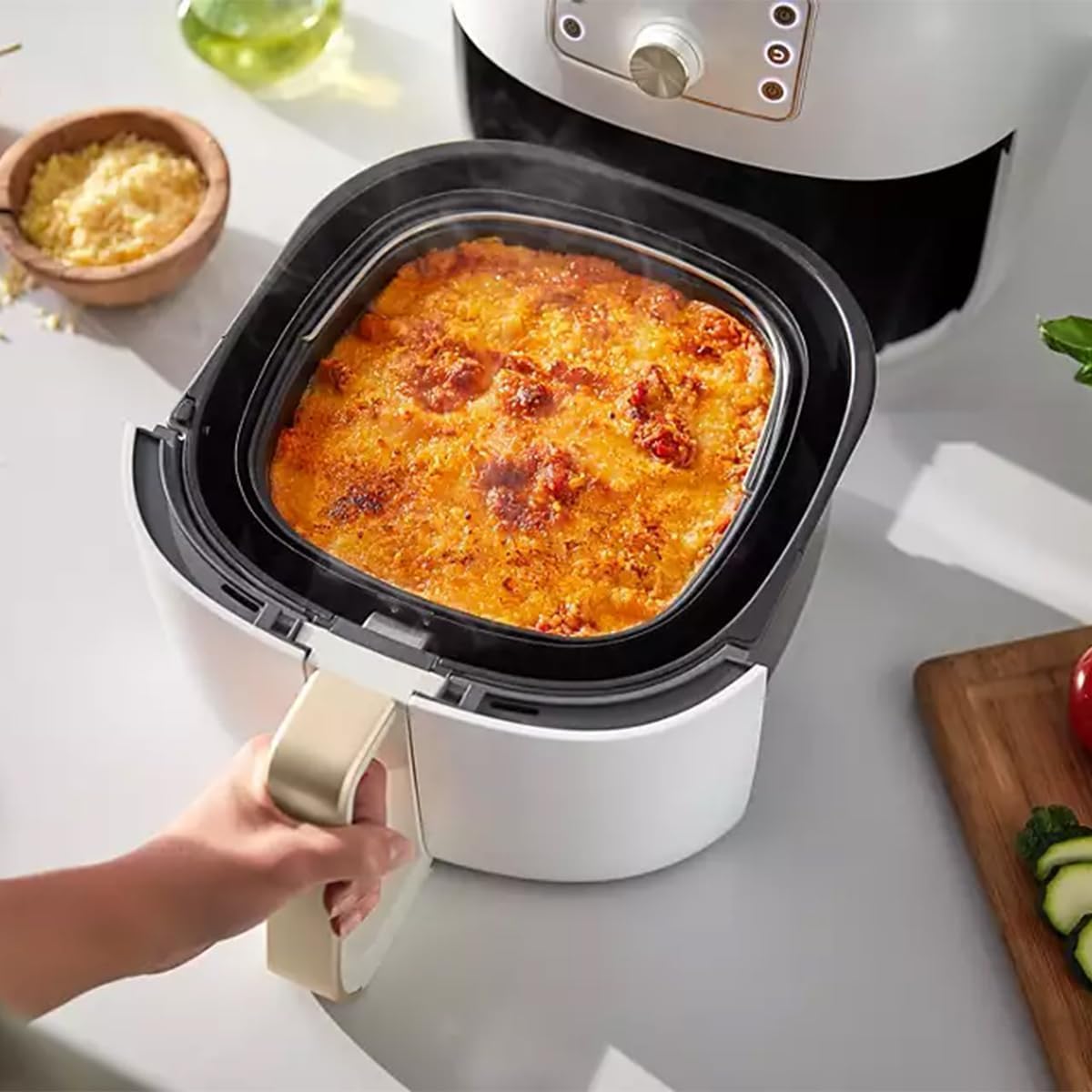Philips Airfryer Smart Sensing XXL, 7.3L (1.4Kg), 90% Weniger Fett Mit Rapid Air Technologie, Automatisches Kochen, Backblech, HomeID-App (HD9870/20R1) (Generalüberholt)