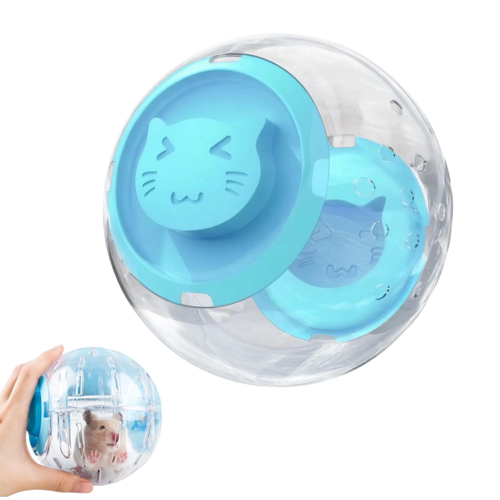 Hamster Ball, 18cm Hamster Run Ball Transparent Running Hamsters Wheel Rodent Toy Small Pet Plastic Cute Exercise Balls, Running for Hamsters and Mice Indoor (Blue)