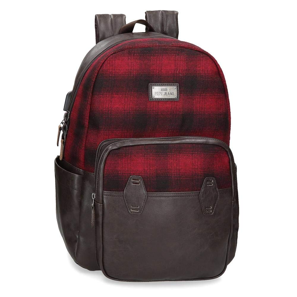 Pepe Jeans Scotch Mochila para Portátil 15,6" Rojo 32x44x15 cms Poliéster y PU 21.12L