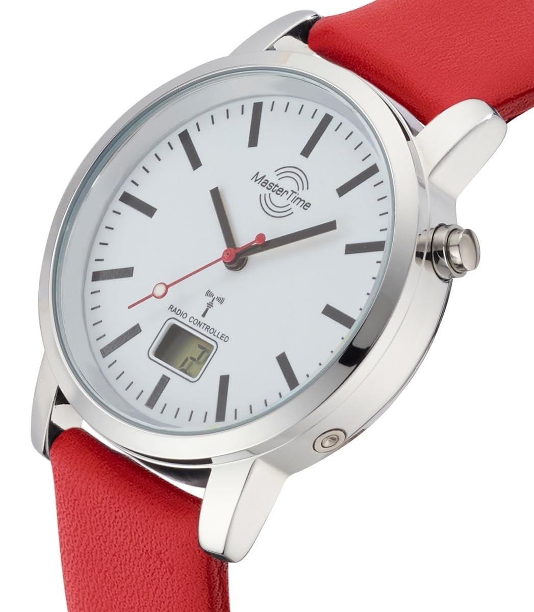 Master Time Funk Quarz Herren Uhr Analog mit digitalem Datum mit Leder Armband MTGA-10917-11L