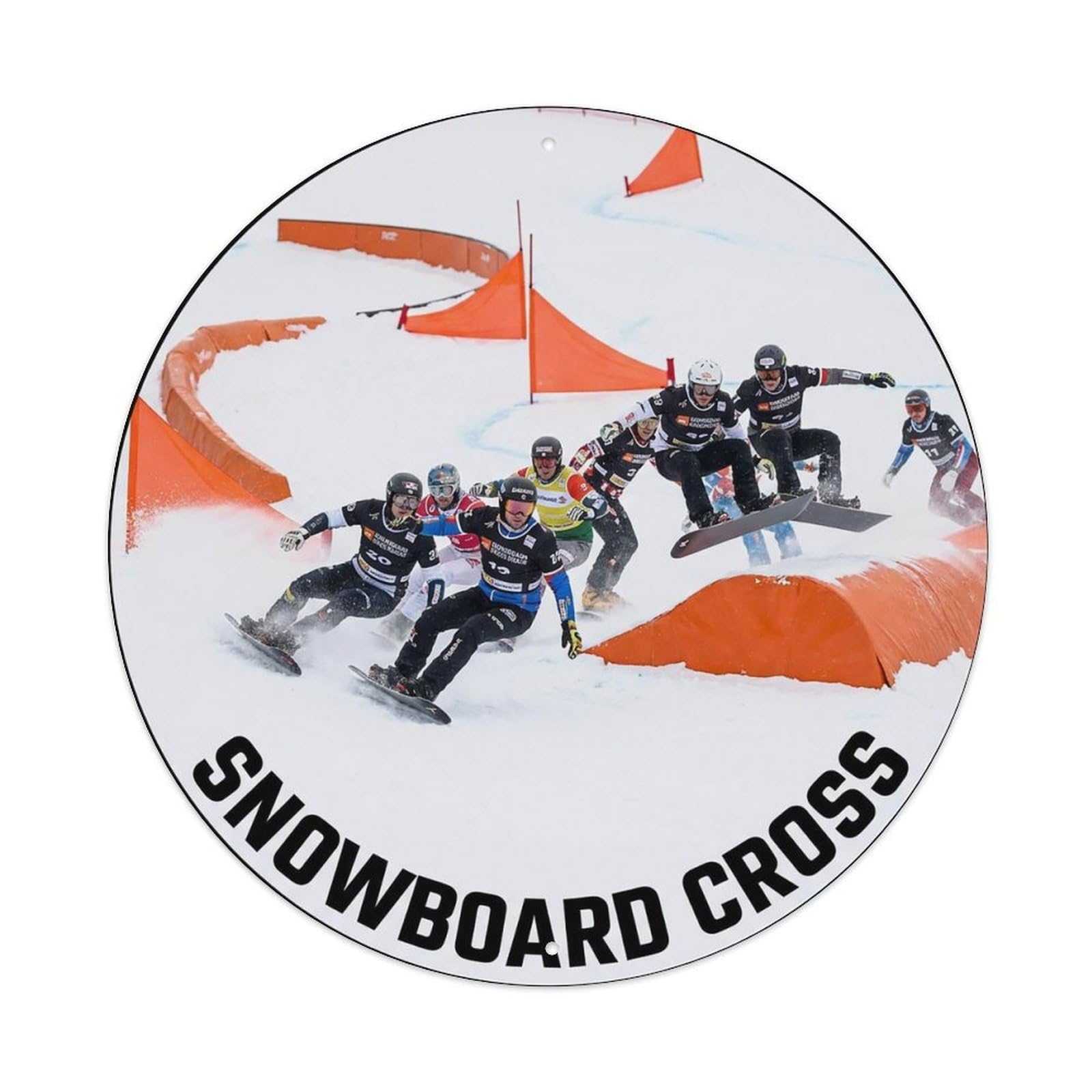 Vintage Snowboard Cross Extreme Sports Vintage Metal Tin Sign Plaque Wall Decor for Cafe, Club Bar, Office, Garden Metal Poster 8x8Inch