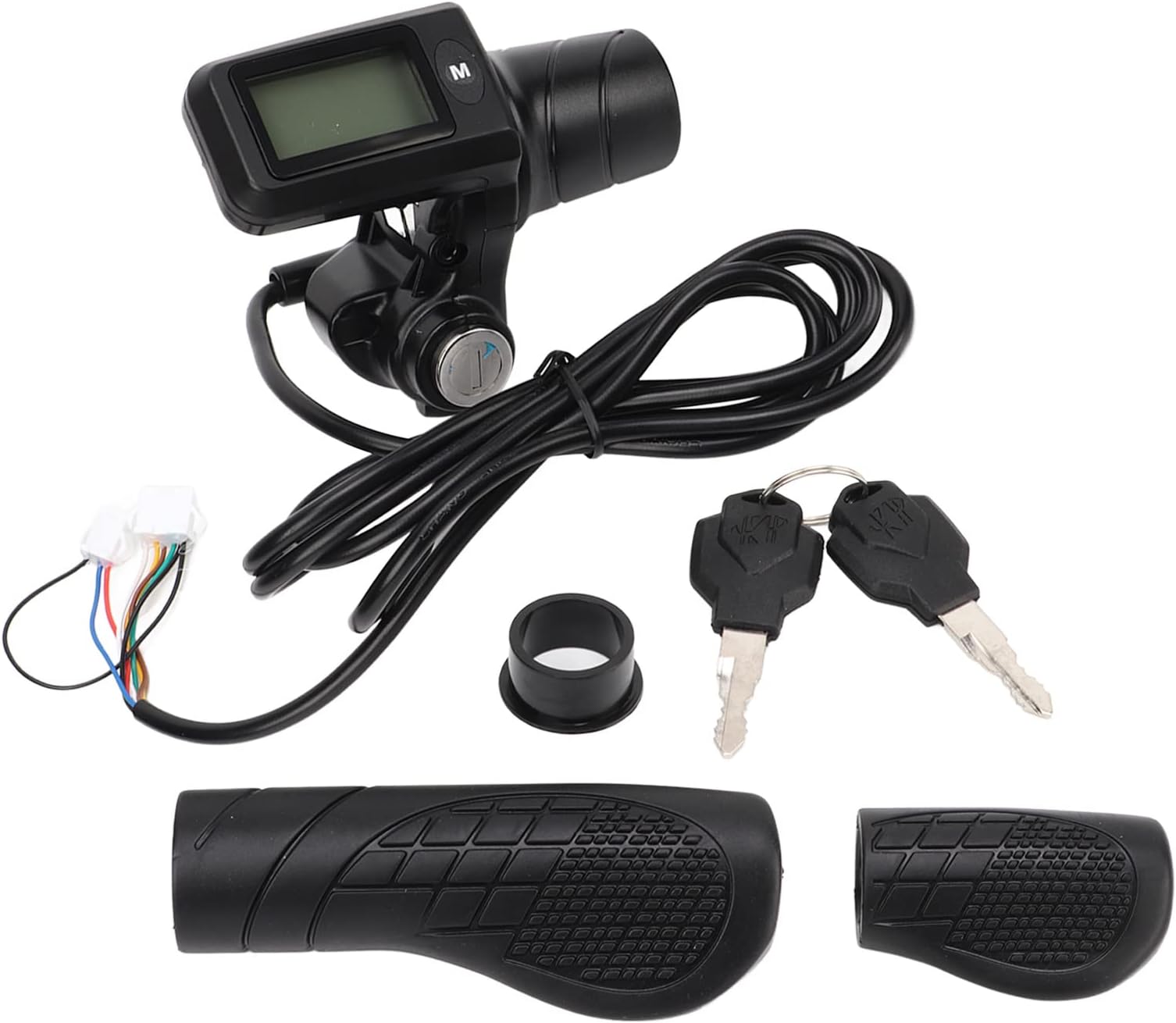 CHICIRIS Half Throttle Grip with LCD Display Speed Handlebar, 22.5mm Handlebars, ABS Material, Ideal for Electric Bikes, Scooters