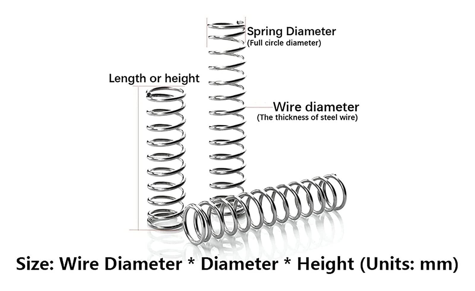 10 Stuks Draad Diameter 0.2mm Roestvrij Staal Micro Kleine Drukveer OD