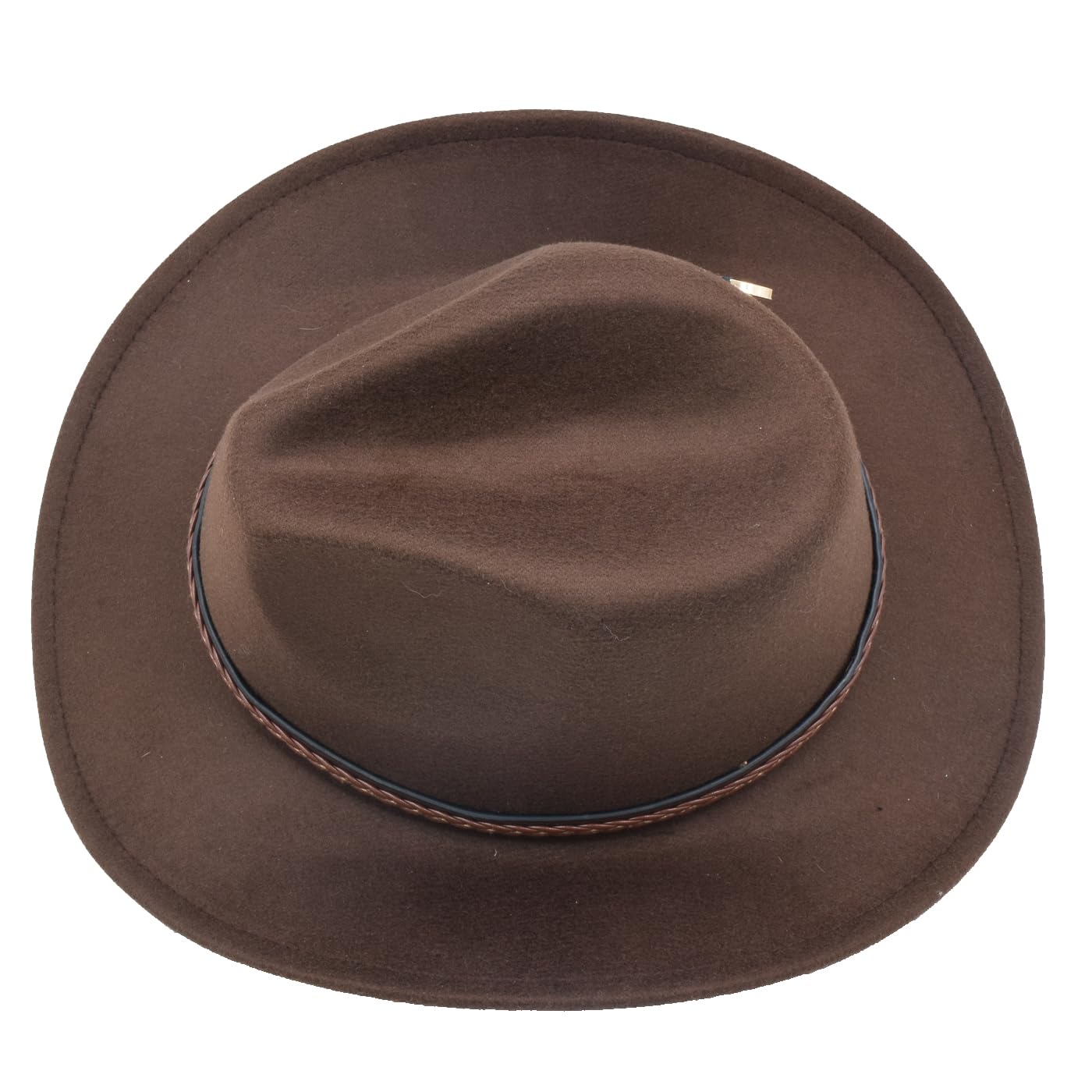 Cappello da cowgirl da cowboy occidentale classico in feltro a tesa larga da uomo e donna con fibbia per cintura