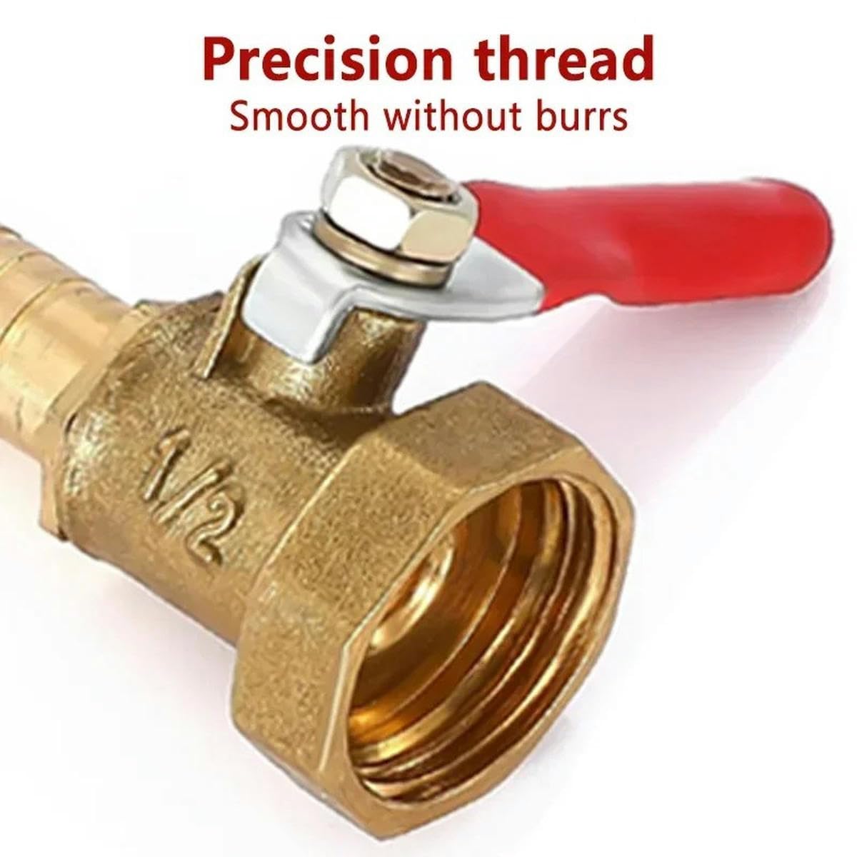 10 piezas de bola de púas de latón de 1/8'' 1/2'' 1/4'' conector de rosca hembra junta de tubería acoplador de púas de manguera de 6-12 mm - Tubo de 12 mm - 200 piezas - 1/2"