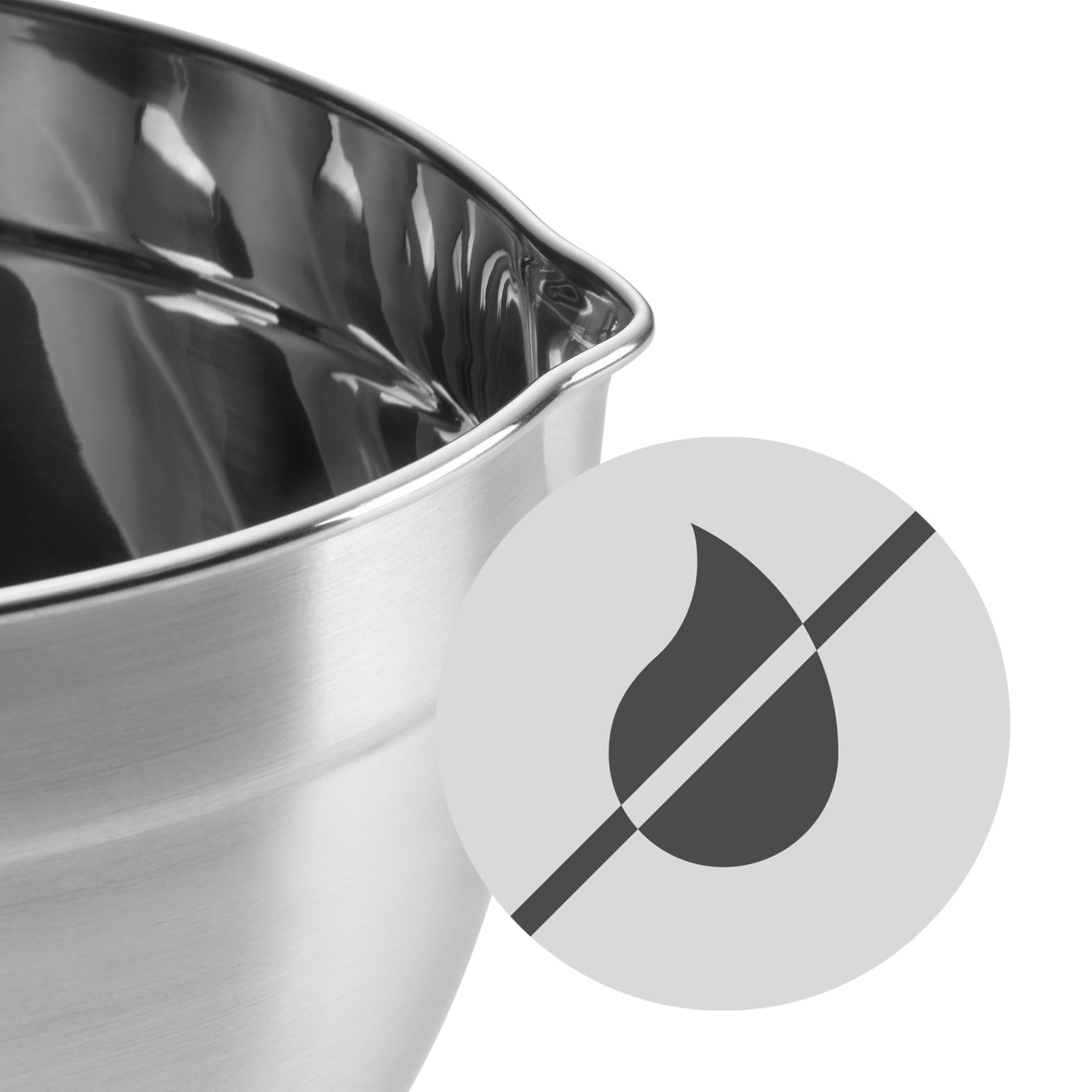 WMF Gourmet - Cuenco de Cocina 24 cm, Bol para Mezclar 5L con Base de Silicona, Acero Inoxidable Cromargan, Apto para Lavavajillas