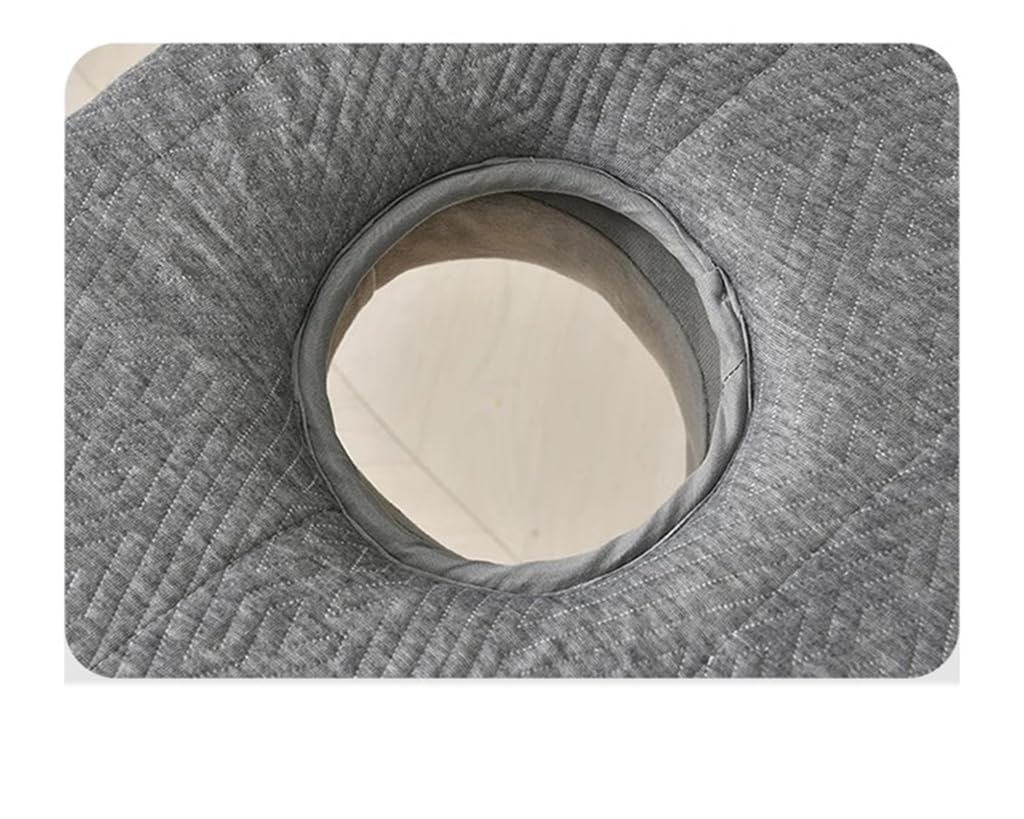 Surmatelas Gris En Mousse À Mémoire de Forme de 6 Cm Pour Lit de Massage, Surmatelas Haute Densité Avec Trou Pour Le Visage Et Sangles Élastiques, Confort Et Soutien Pour Salon de Beauté./Gre