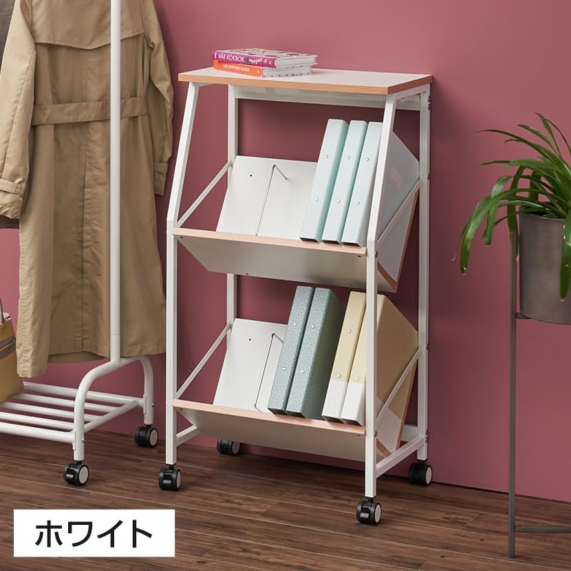 ファイルワゴン 幅58×奥行39×高さ103cm（ナチュラル） オフィス家具 