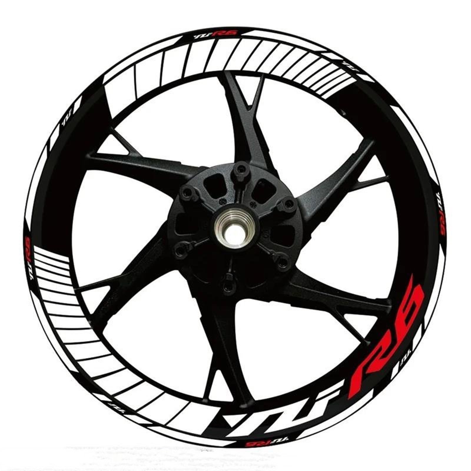 Stickers Motorcycle Wheel Stickers Night Reflective Decorative Rim for Yamaha YZFR6 YZF R6(Style 12)