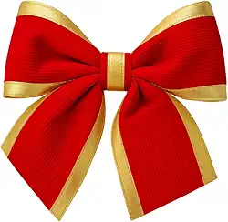 Laço Natalino Vermelho e Dourado 25x23 cm – Enfeite Clássico de Natal para Árvore, Guirlanda, Porta, Presente ou Carro, Decoração Elegante e Sofisticada Veludo