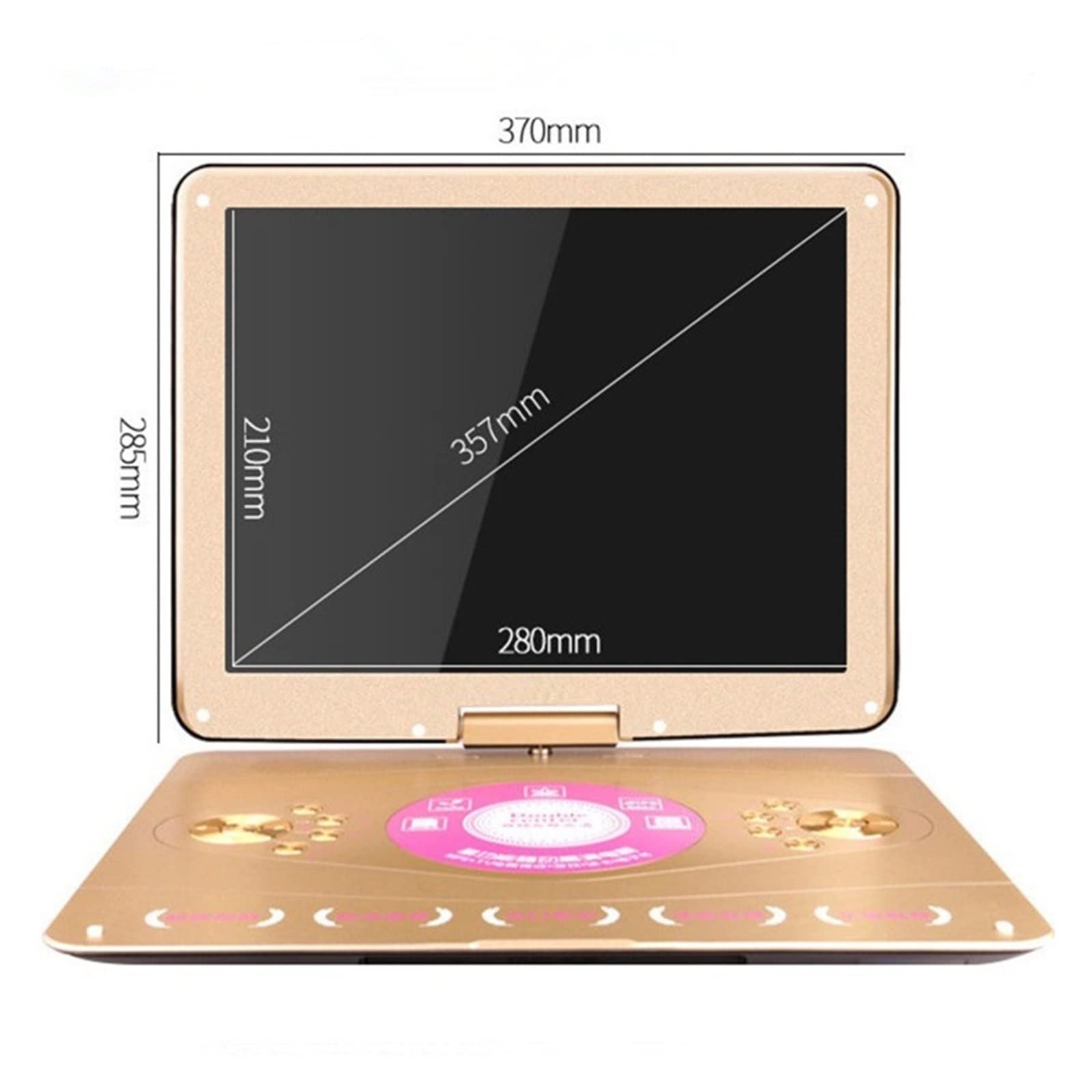 Reproductor de DVD portátil, Reproductor de DVD, HD LED 14 Pantalla 20 Pulgadas DVD EVD Player Super Slim Game Home Portable Moving 3D Disc Video Machine Altavoz TV, para el hogar, el Coche