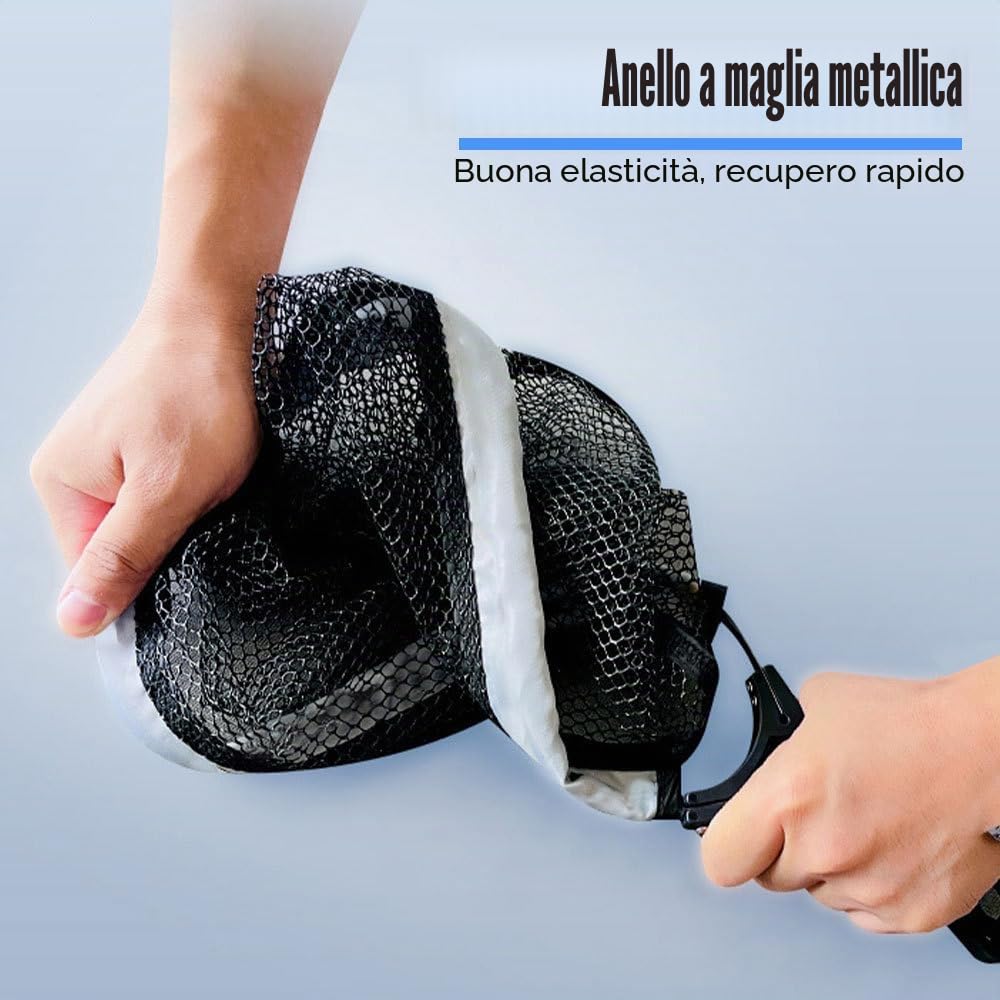 Retino da Pesca, Rete da Pesca Pieghevole, Guadino per Pesca con Anello in Metallo Ispessito con Manico Cavo e Borsa Portaoggetti per la Pesca All'aperto